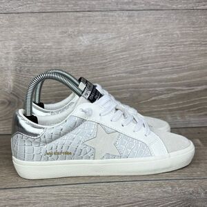 Vintage Havana Edge Women’s Sz 6.5 Light Gray Croco Metallic Silver Star Sneaker